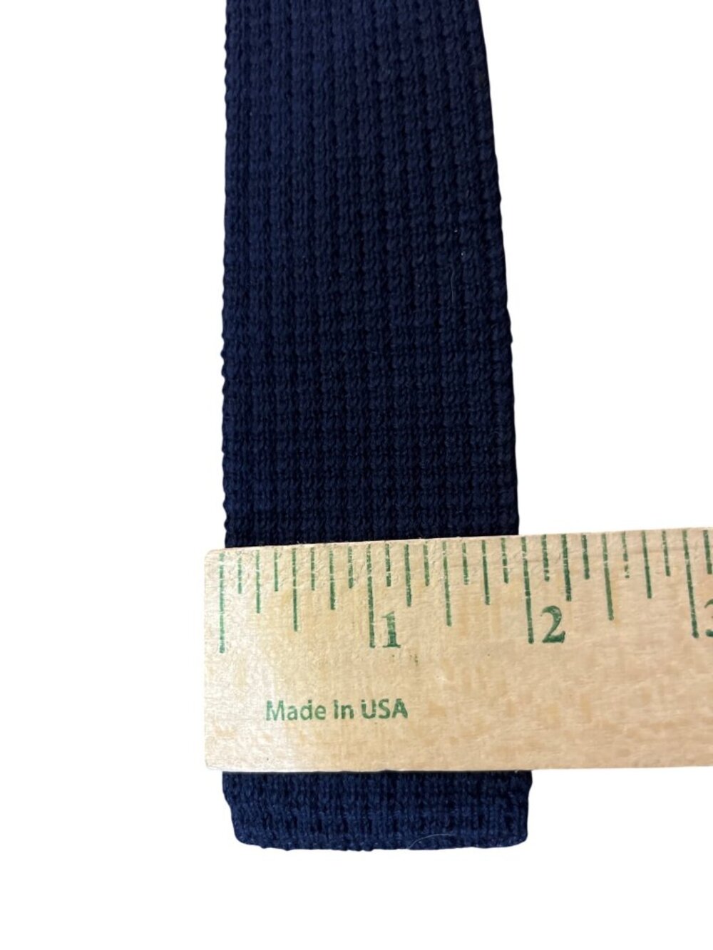 Vintage Austin Reed Navy Woven Skinny Tie 100% Cotton USA Used Preppy Ivy Leagu - Picture 11 of 11
